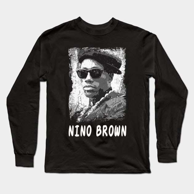 Graphic Art Nino Brown Long Sleeve T-Shirt by Black Demon Bear